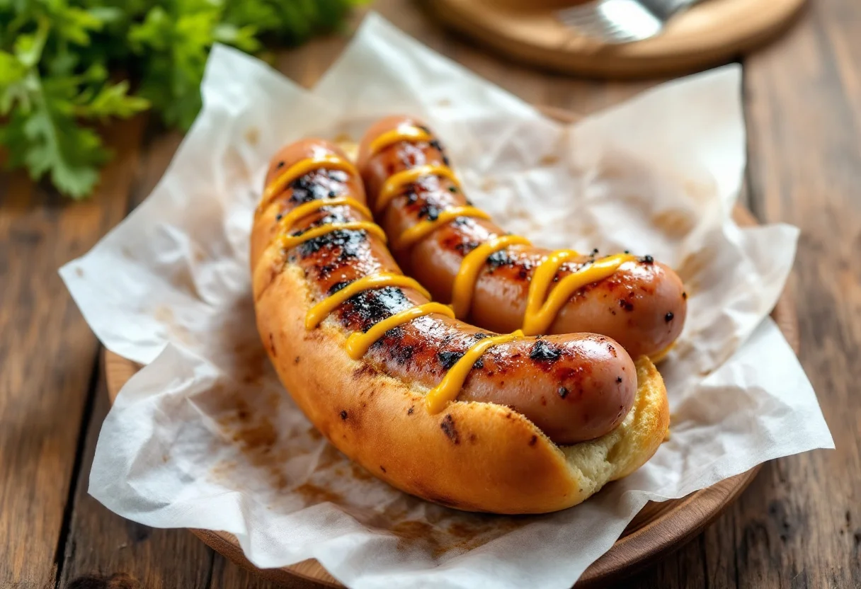 A photo of Bratwurst, a meat dish from Germany