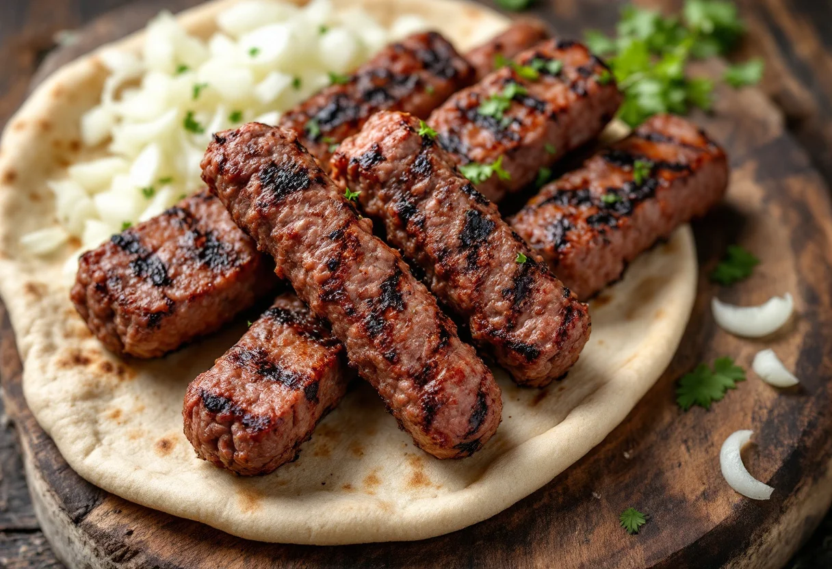 A photo of Ćevapi, a meat dish from Bosnia and Herzegovina