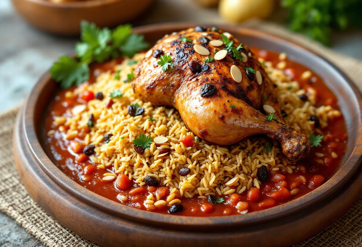 A photo of Kabsa, a rice dish from Saudi Arabia