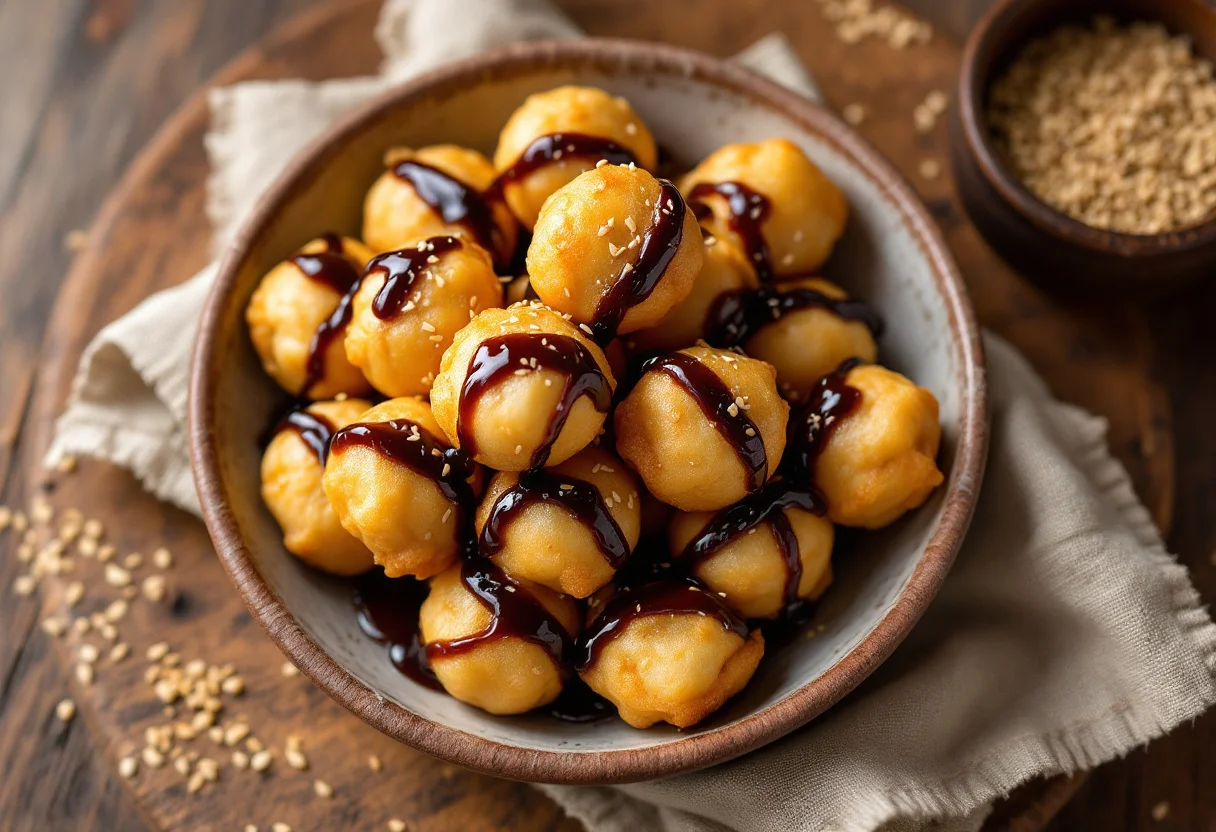 A photo of Luqaimat, a dough dish from United Arab Emirates
